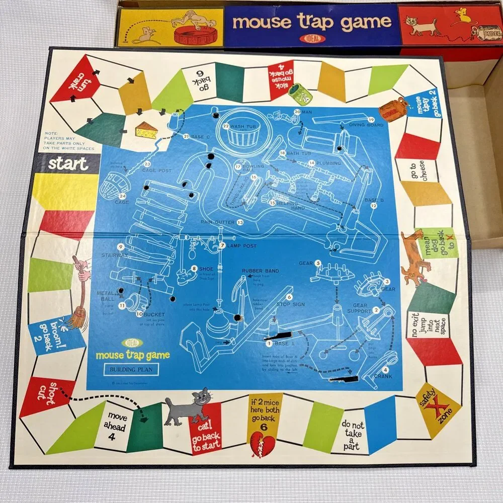Vintage 1963 Ideal Mouse Trap Game COMPLETE Classic Retro